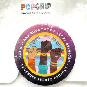 PopSocket Black Trans Pride Poptivism Phone Grip & Stand Lavender Rights Project